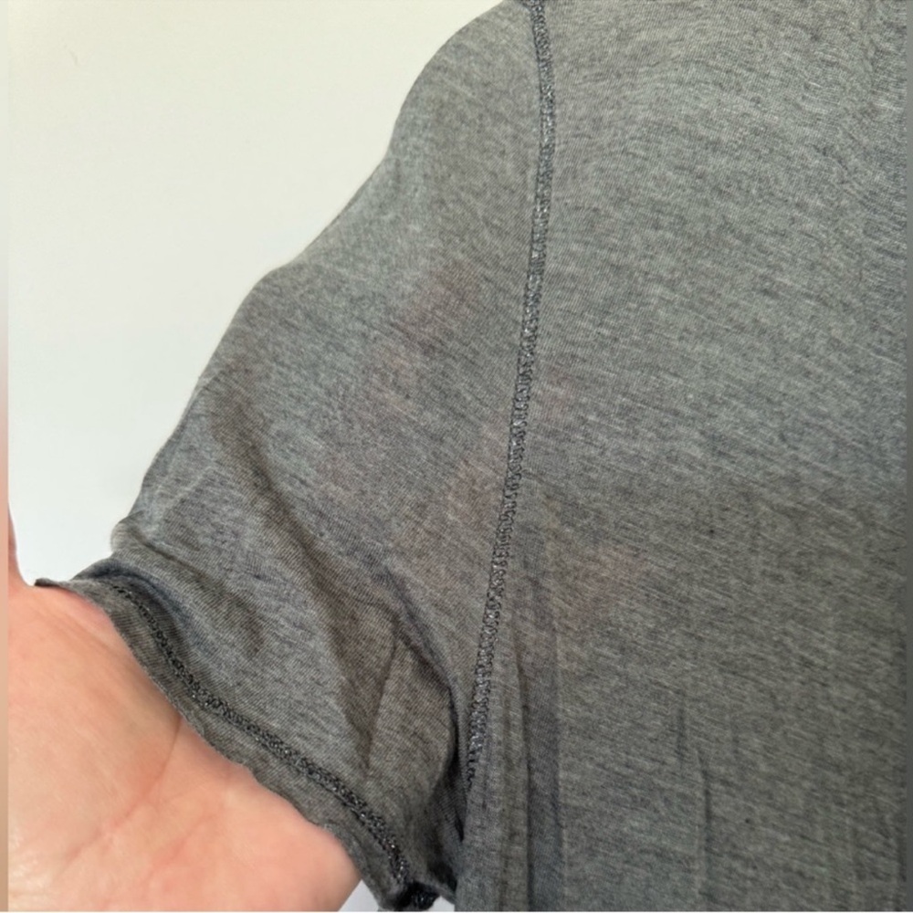 Zadig and Voltaire Gray Knit Cashmere Blend Scoop Neck Anyssa Deluxe T-Shirt - Picture 5 of 7